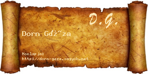 Dorn Géza névjegykártya