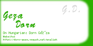 geza dorn business card